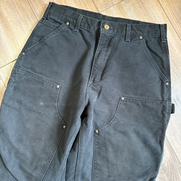 Carhartt Other - Carhartt B136-BLK Double Knee Carpenter Pants Black Canvas Loose Fit 32x32